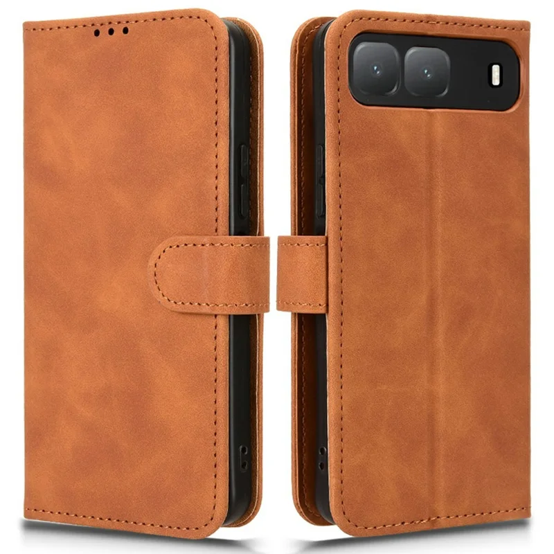 For TECNO Spark Go 5G Leather Case Skin Feel Anti Drop Wallet Flip Phone Cover - Brown