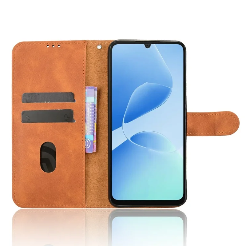 For TECNO Spark Go 5G Leather Case Skin Feel Anti Drop Wallet Flip Phone Cover - Brown