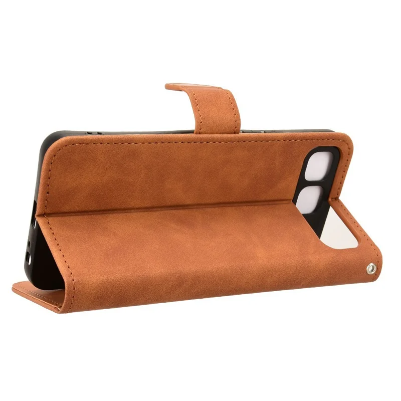 For TECNO Spark Go 5G Leather Case Skin Feel Anti Drop Wallet Flip Phone Cover - Brown
