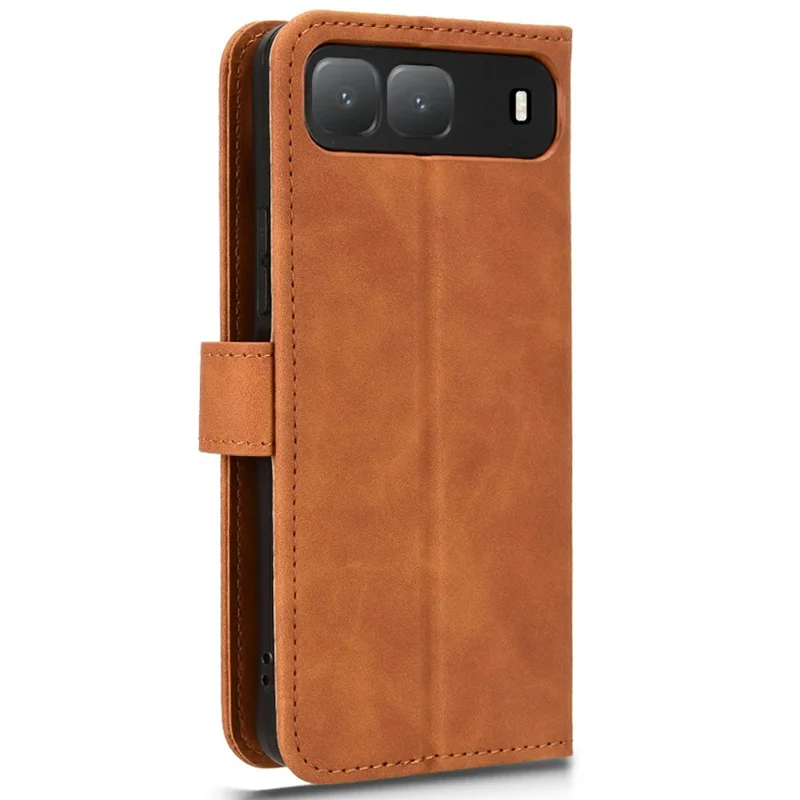 For TECNO Spark Go 5G Leather Case Skin Feel Anti Drop Wallet Flip Phone Cover - Brown