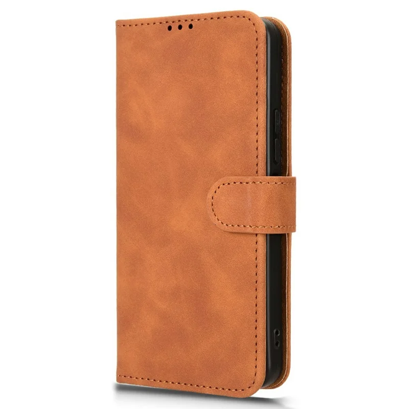 For TECNO Spark Go 5G Leather Case Skin Feel Anti Drop Wallet Flip Phone Cover - Brown