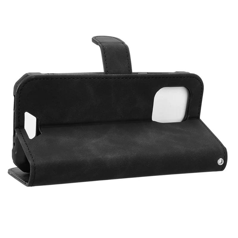 For Blackview BV5300 Leather Case Skin Feel Anti Drop Wallet Flip Phone Cover - Black