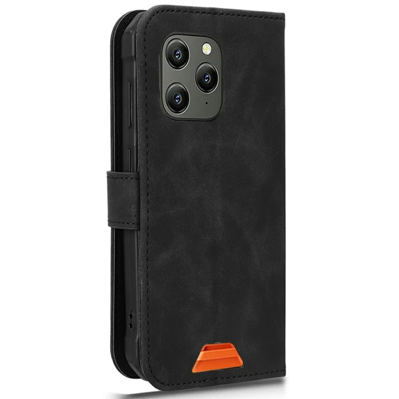 For Blackview BV5300 Leather Case Skin Feel Anti Drop Wallet Flip Phone Cover - Black