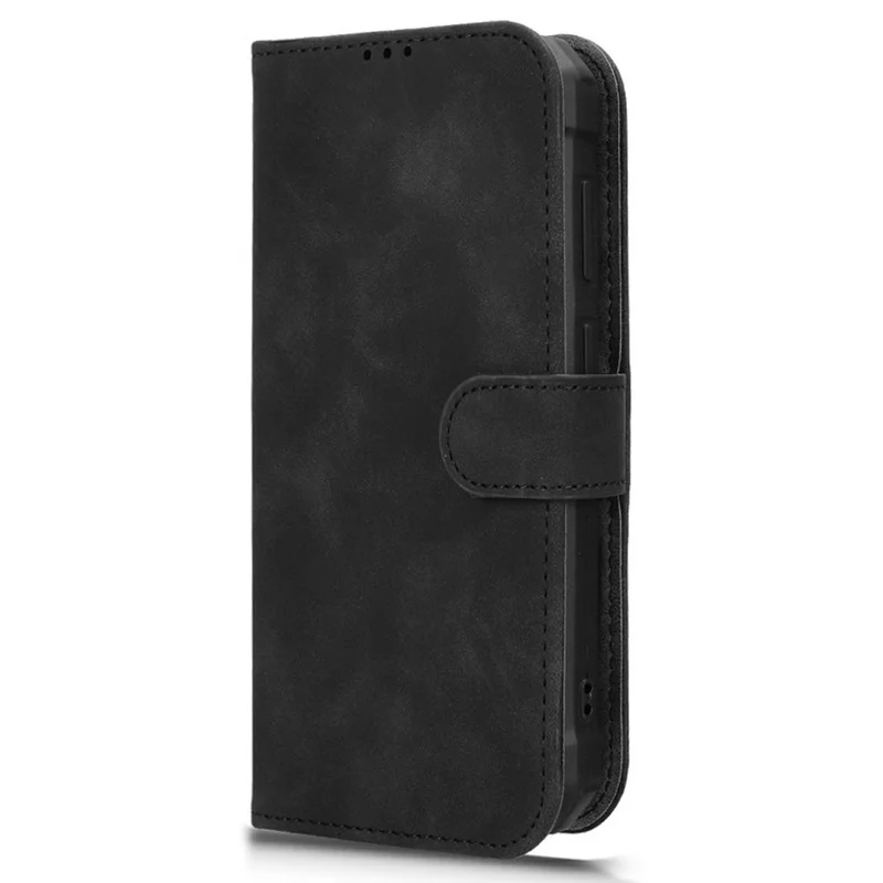For Blackview BV5300 Leather Case Skin Feel Anti Drop Wallet Flip Phone Cover - Black