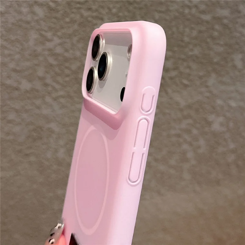 For iPhone 17 Pro Max Case Compatible with MagSafe Candy Color PC Phone Back Cover with Ring Strap - Blue