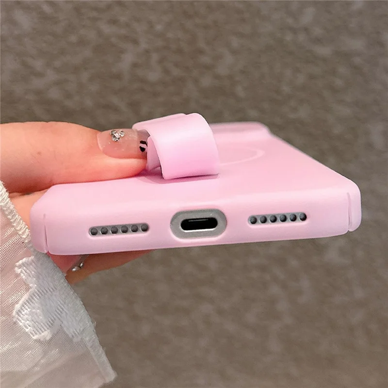 For iPhone 17 Pro Max Case Compatible with MagSafe Candy Color PC Phone Back Cover with Ring Strap - Blue