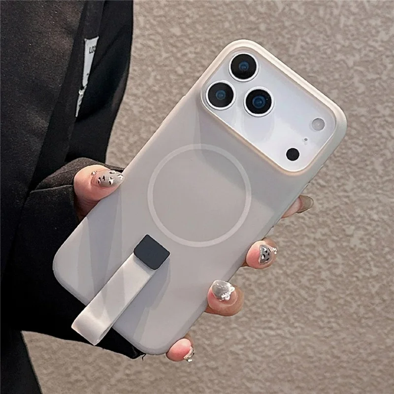 For iPhone 17 Pro Max Case Compatible with MagSafe Candy Color PC Phone Back Cover with Ring Strap - Blue