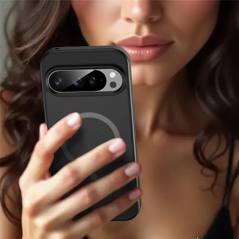 Bulk Purchasing For Google Pixel 9 Pro Magnetic Case Skin Touch Matte TPU PC Phone Back Cover - All Black