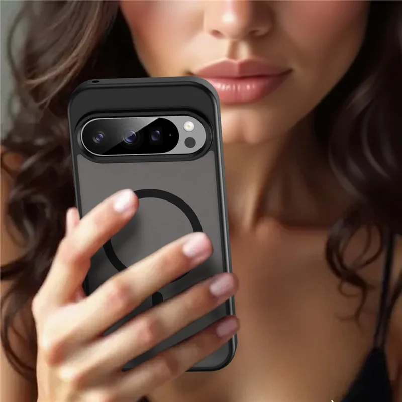 Bulk Purchasing For Google Pixel 9 Pro Magnetic Case Skin Touch Matte TPU PC Phone Back Cover - Black