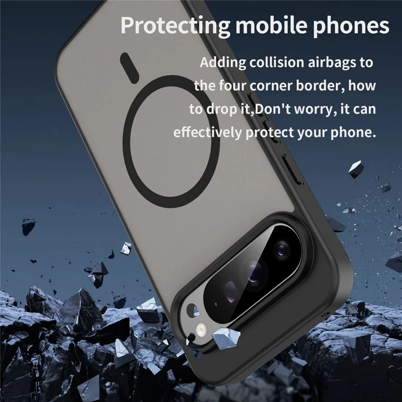 Bulk Purchasing For Google Pixel 9 Pro XL Magnetic Case Skin Touch Matte TPU PC Phone Back Cover - Black