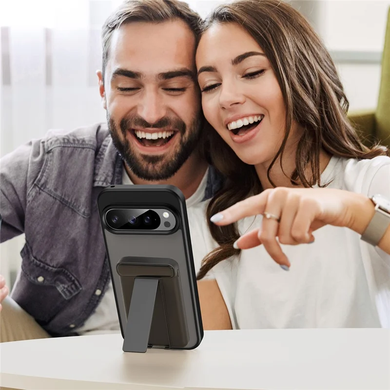 For Google Pixel 9 Pro Case Skin Touch Matte Anti Drop TPU PC Phone Back Cover - Black