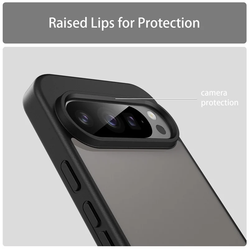 For Google Pixel 9 Pro Case Skin Touch Matte Anti Drop TPU PC Phone Back Cover - Black