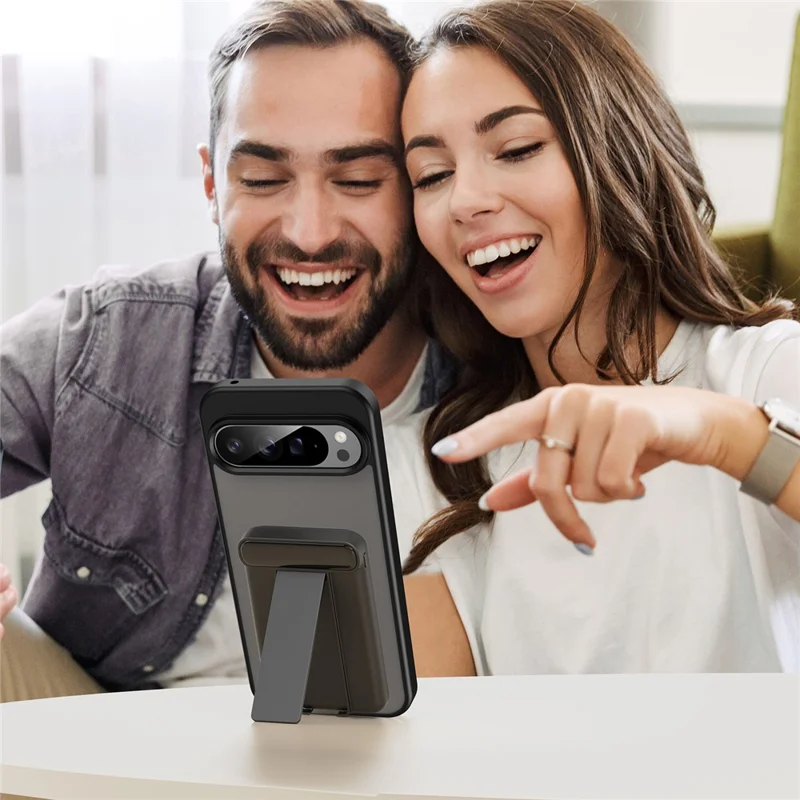 For Google Pixel 9 Pro XL Case Skin Touch Matte Anti Drop TPU PC Phone Back Cover - Black