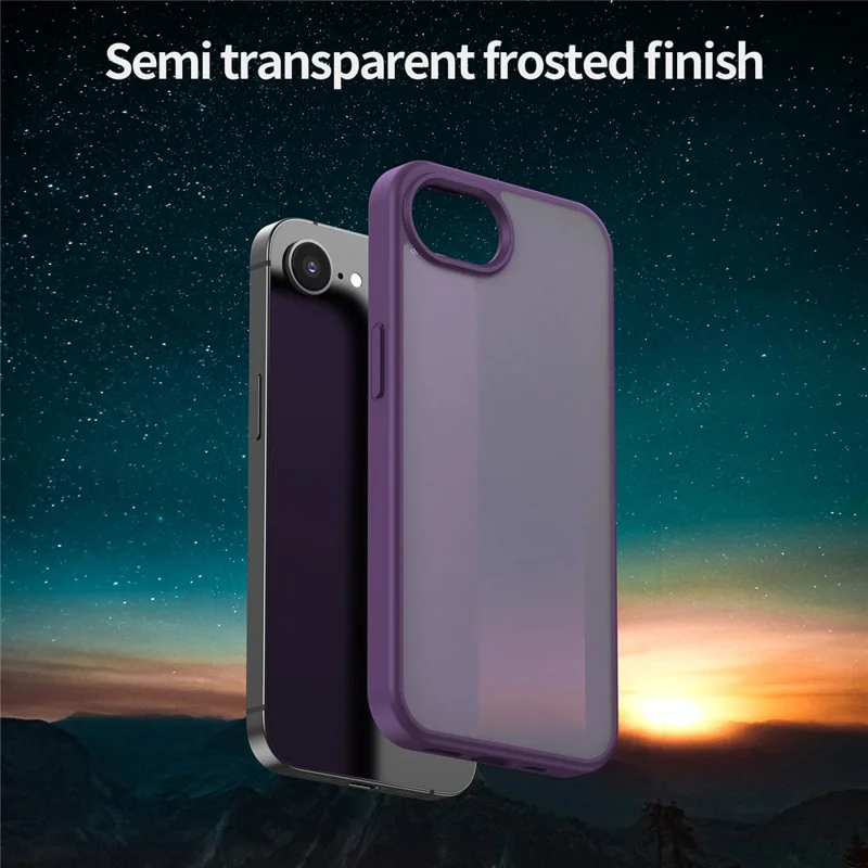 Fodral för iPhone 16e, Mjuk Matt Yta, Slipräfflande, Droppskydd, TPU/PC, Telefonbaksida - Lila
