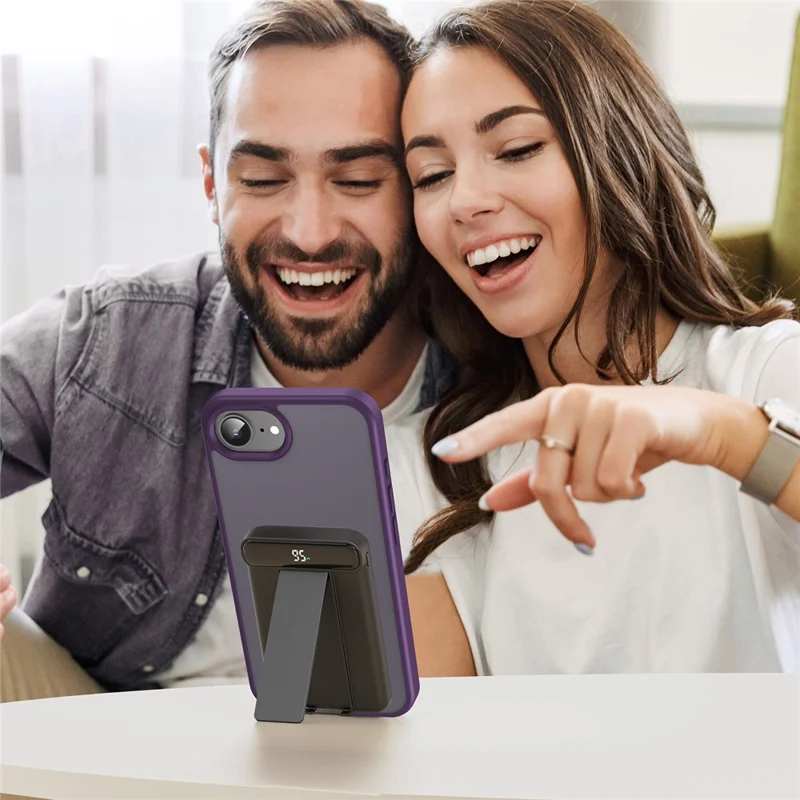 Fodral för iPhone 16e, Mjuk Matt Yta, Slipräfflande, Droppskydd, TPU/PC, Telefonbaksida - Lila