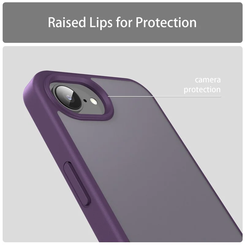 Fodral för iPhone 16e, Mjuk Matt Yta, Slipräfflande, Droppskydd, TPU/PC, Telefonbaksida - Lila