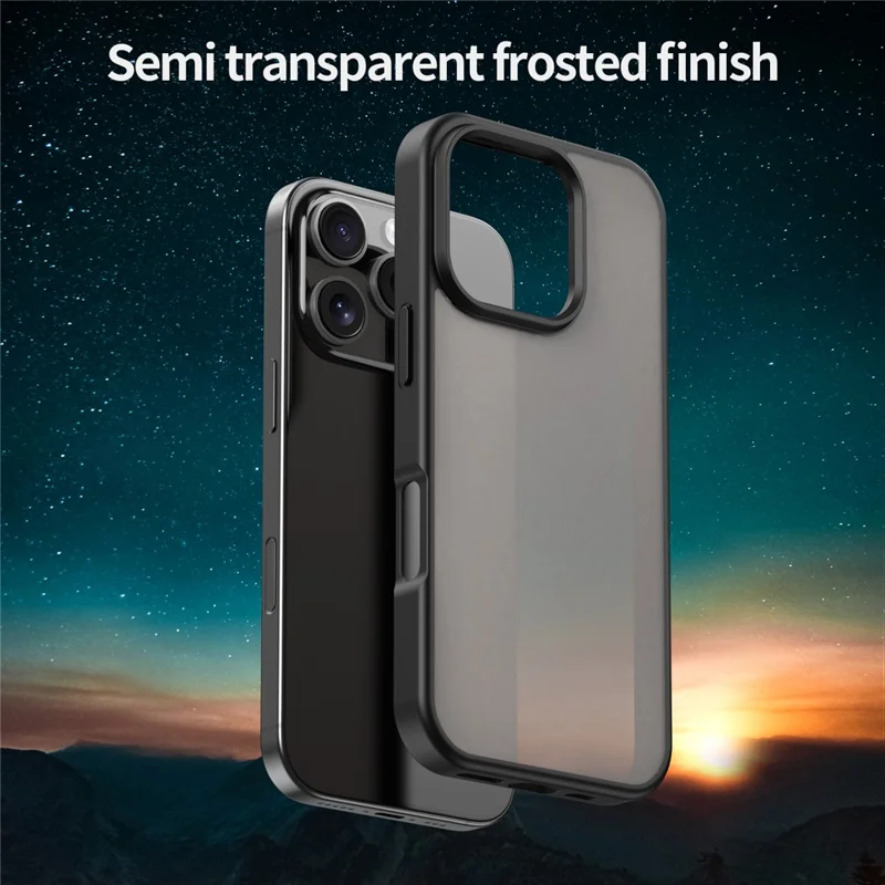 For iPhone 16 Pro Case Skin Touch Matte Anti Drop TPU PC Phone Back Cover - Black