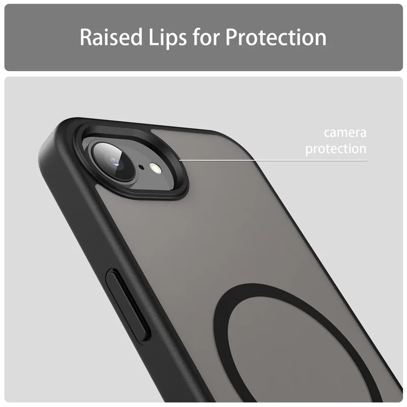 Bulk Purchasing For iPhone 16e Case Compatible with MagSafe Skin Touch Matte TPU PC Phone Back Cover - Black