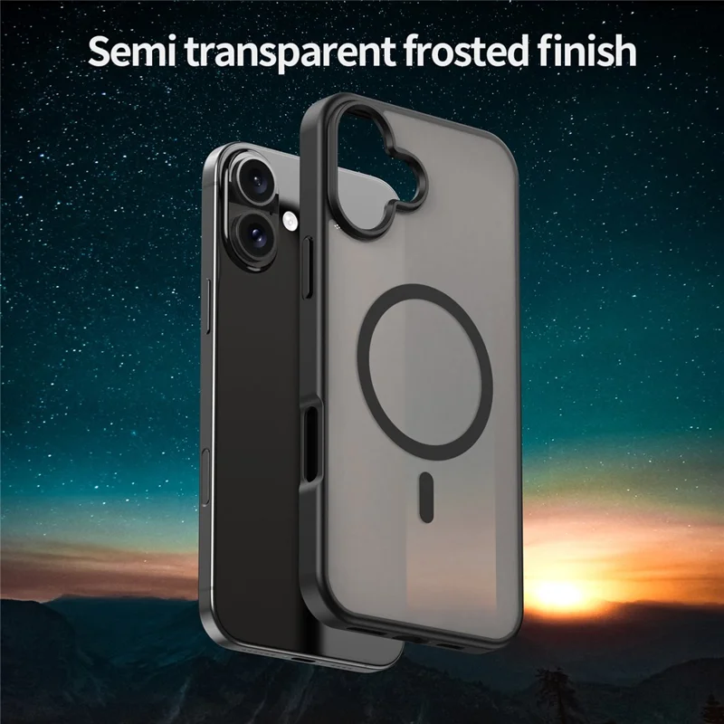 Bulk Purchasing For iPhone 16 Case Compatible with MagSafe Skin Touch Matte TPU PC Phone Back Cover - Black