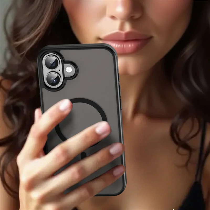Bulk Purchasing For iPhone 16 Case Compatible with MagSafe Skin Touch Matte TPU PC Phone Back Cover - Black