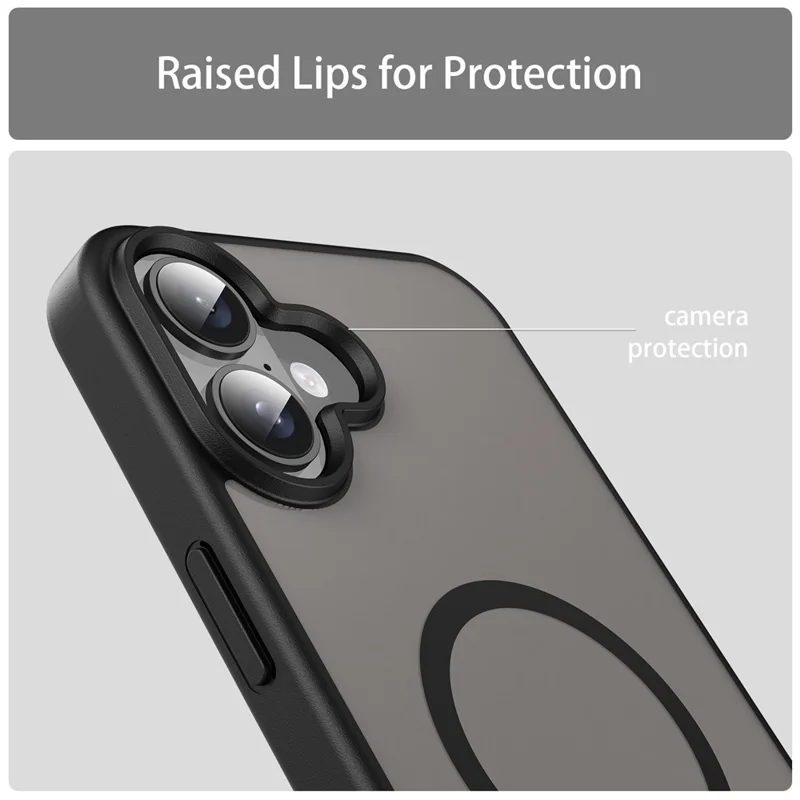 Bulk Purchasing For iPhone 16 Case Compatible with MagSafe Skin Touch Matte TPU PC Phone Back Cover - Black