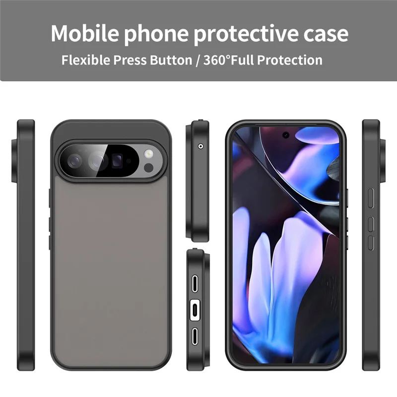 For Google Pixel 10 Pro XL Case Skin Touch Matte Anti Drop TPU PC Phone Back Cover - Black