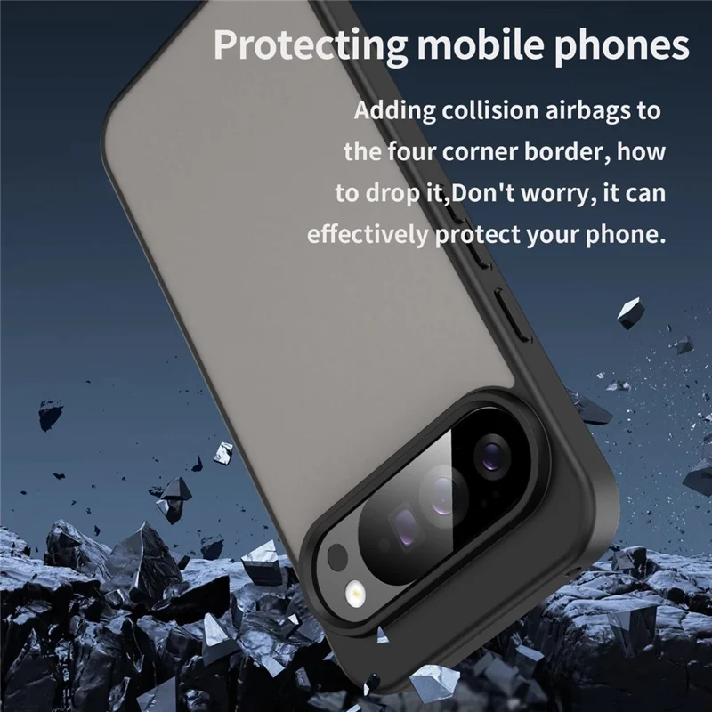 For Google Pixel 10 Pro XL Case Skin Touch Matte Anti Drop TPU PC Phone Back Cover - Black