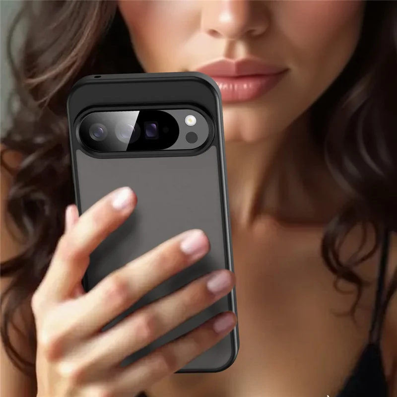 For Google Pixel 10 Pro XL Case Skin Touch Matte Anti Drop TPU PC Phone Back Cover - Black