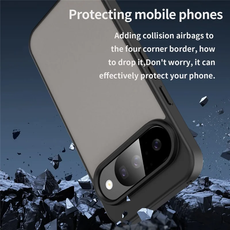 For Google Pixel 10 Pro Case Skin Touch Matte Anti Drop TPU PC Phone Back Cover - Black