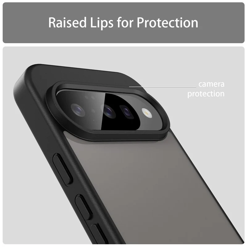 For Google Pixel 10 Pro Case Skin Touch Matte Anti Drop TPU PC Phone Back Cover - Black