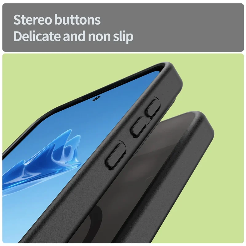 Groothandel voor Samsung Galaxy A55 5G hoesje compatibel met MagSafe Skin Touch mat TPU PC telefoon achterklep - Zwart