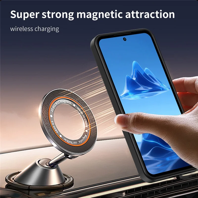 Groothandel voor Samsung Galaxy A55 5G hoesje compatibel met MagSafe Skin Touch mat TPU PC telefoon achterklep - Zwart