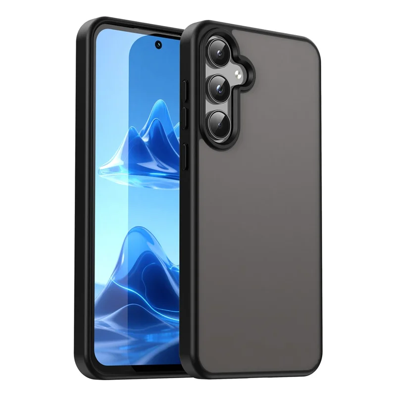 Voor Samsung Galaxy A55 5G hoesje Skin Touch Matte Anti Drop TPU PC telefoon achterklep - Zwart