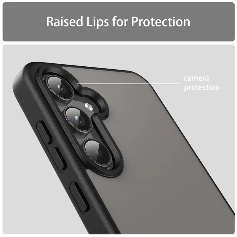 Voor Samsung Galaxy A55 5G hoesje Skin Touch Matte Anti Drop TPU PC telefoon achterklep - Zwart