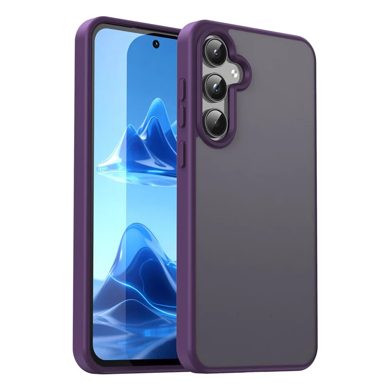 For Samsung Galaxy A55 5G Case Skin Touch Matte Anti Drop TPU PC Phone Back Cover - Purple