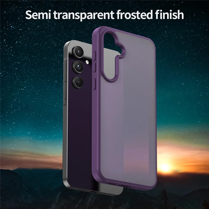 For Samsung Galaxy A55 5G Case Skin Touch Matte Anti Drop TPU PC Phone Back Cover - Purple