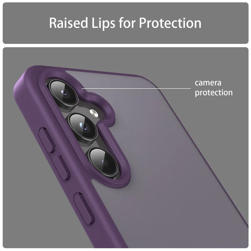For Samsung Galaxy A55 5G Case Skin Touch Matte Anti Drop TPU PC Phone Back Cover - Purple