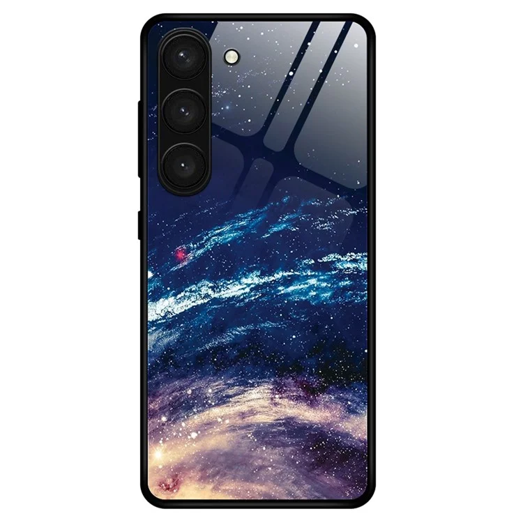 Per Samsung Galaxy S23 Plus 5G Stylish Pattern Stampting Tpu+pc+glass Temped Glass Case Anti-scratch Coprino Protettivo Coperchio Protettivo - la Via Lattea