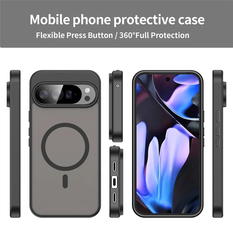 Bulk Purchasing For Google Pixel 10 Pro XL Magnetic Case Skin Touch Matte TPU PC Phone Back Cover - Black