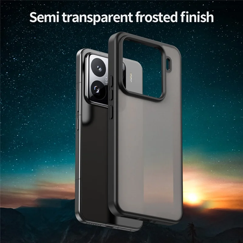 For Xiaomi 15 Pro Case Skin Touch Matte Anti Drop TPU PC Phone Back Cover - Black