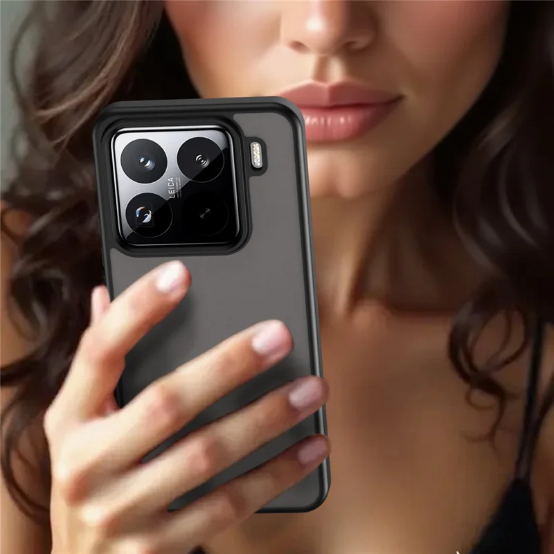 For Xiaomi 15 Pro Case Skin Touch Matte Anti Drop TPU PC Phone Back Cover - Black