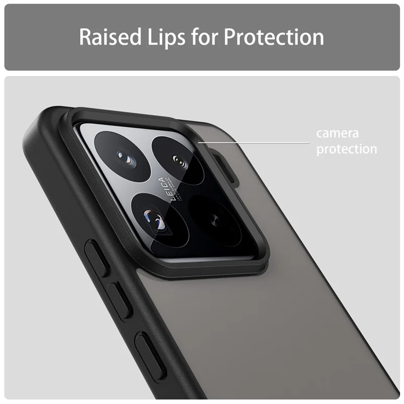 For Xiaomi 15 Pro Case Skin Touch Matte Anti Drop TPU PC Phone Back Cover - Black