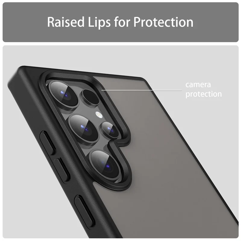 For Samsung Galaxy S25 Ultra Case Skin Touch Matte Anti Drop TPU PC Phone Back Cover - Sort