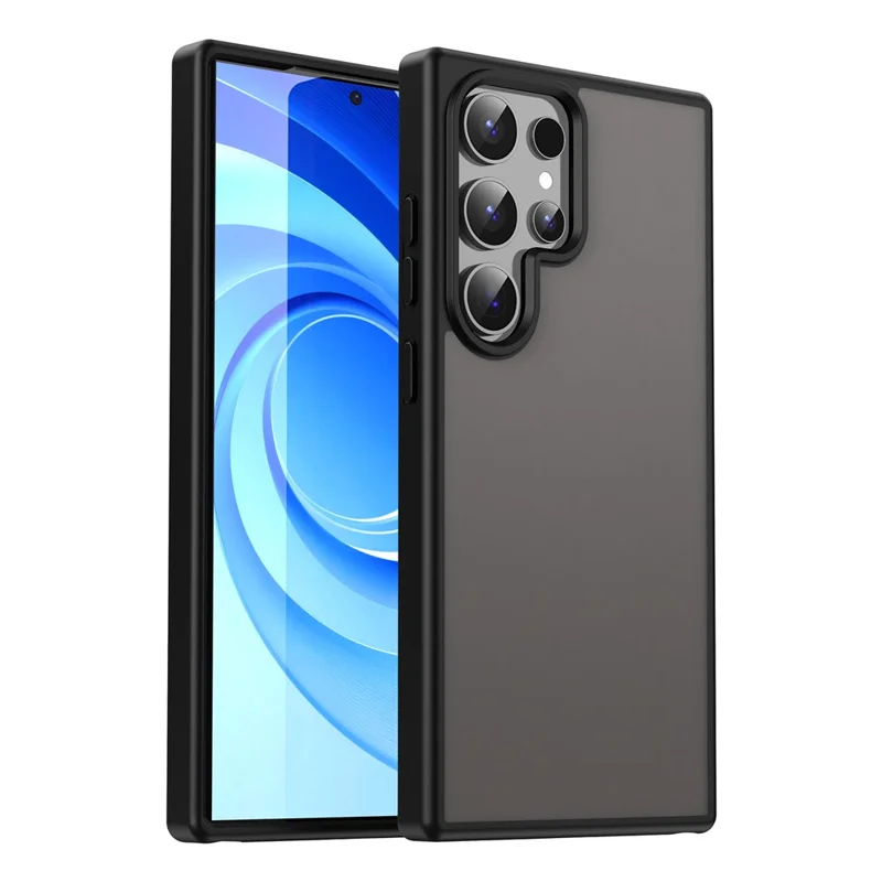 For Samsung Galaxy S24 Ultra Case Skin Touch Matte Anti Drop TPU PC Phone Back Cover - Black