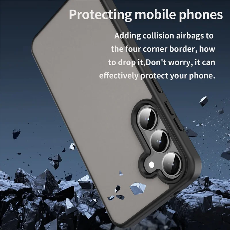 For Samsung Galaxy S25  /  S24 Case Skin Touch Matte Anti Drop TPU PC Phone Back Cover - Black