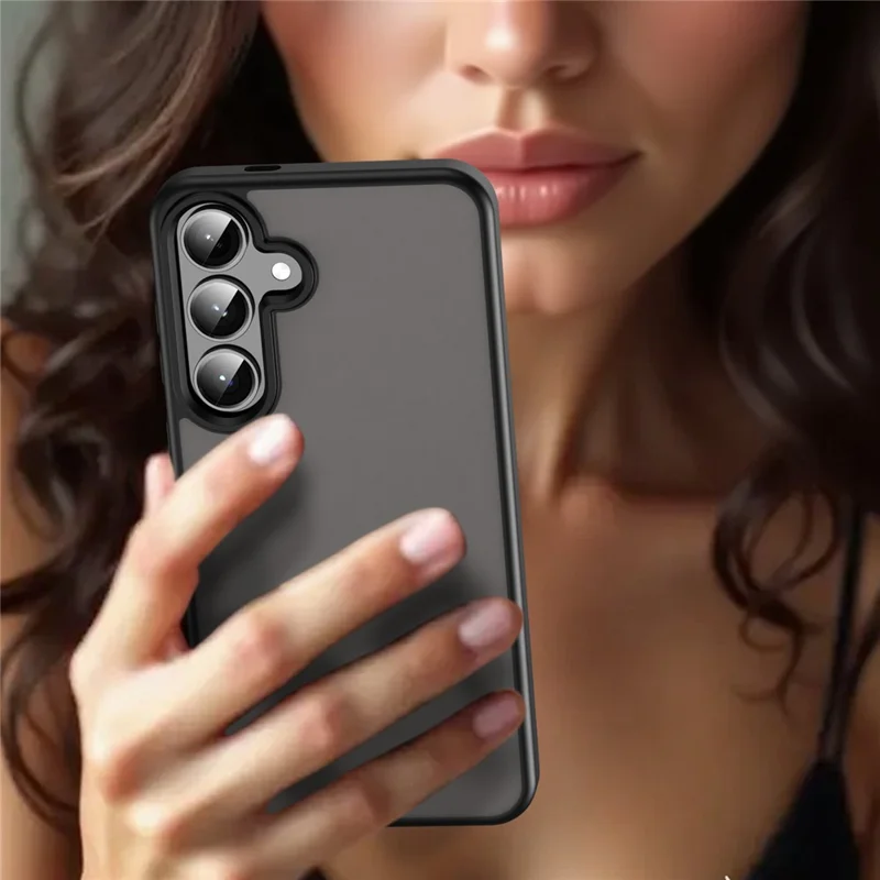 For Samsung Galaxy S25  /  S24 Case Skin Touch Matte Anti Drop TPU PC Phone Back Cover - Black