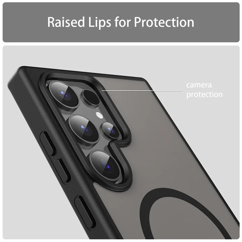 Bulk Purchasing For Samsung Galaxy S24 Ultra Magnetic Case Skin Touch Matte TPU PC Phone Back Cover - Black