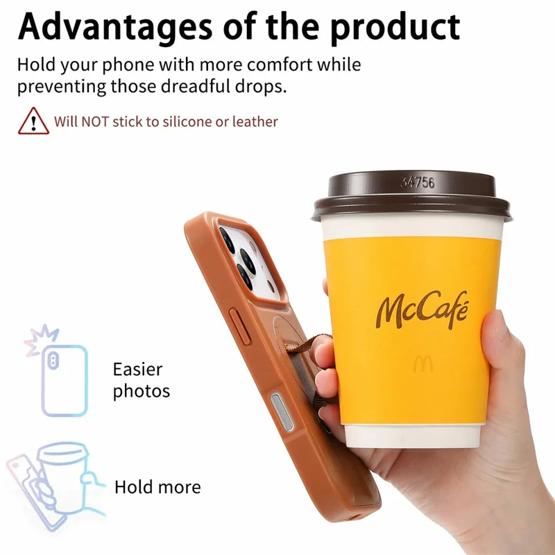CASENEO For iPhone 18 Pro Max / 17 Pro Max Magnetic Case RFID Blocking Wallet Detachable Leather Phone Cover with Wristband - Brown