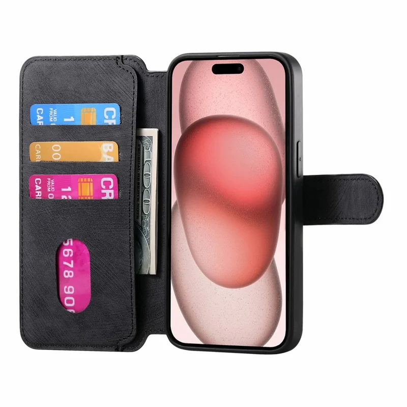 CASENEO MW-03 For iPhone 17 Pro Case with Detachable Wallet Leather + TPU Phone Cover - Black