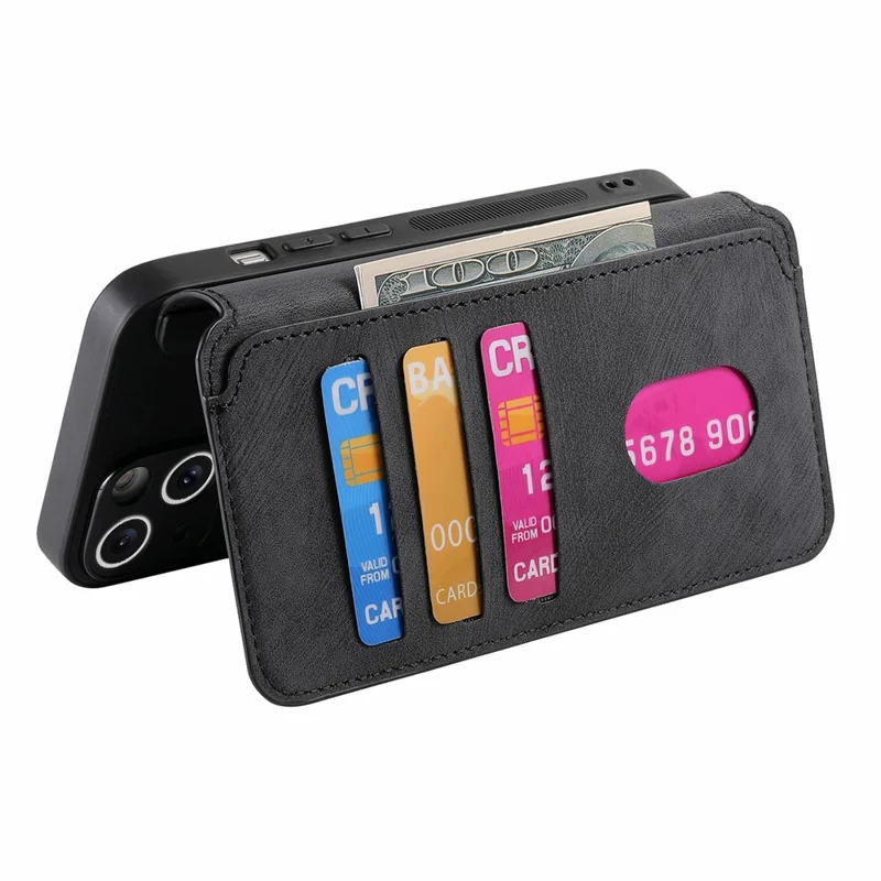 CASENEO MW-03 For iPhone 17 Pro Case with Detachable Wallet Leather + TPU Phone Cover - Black